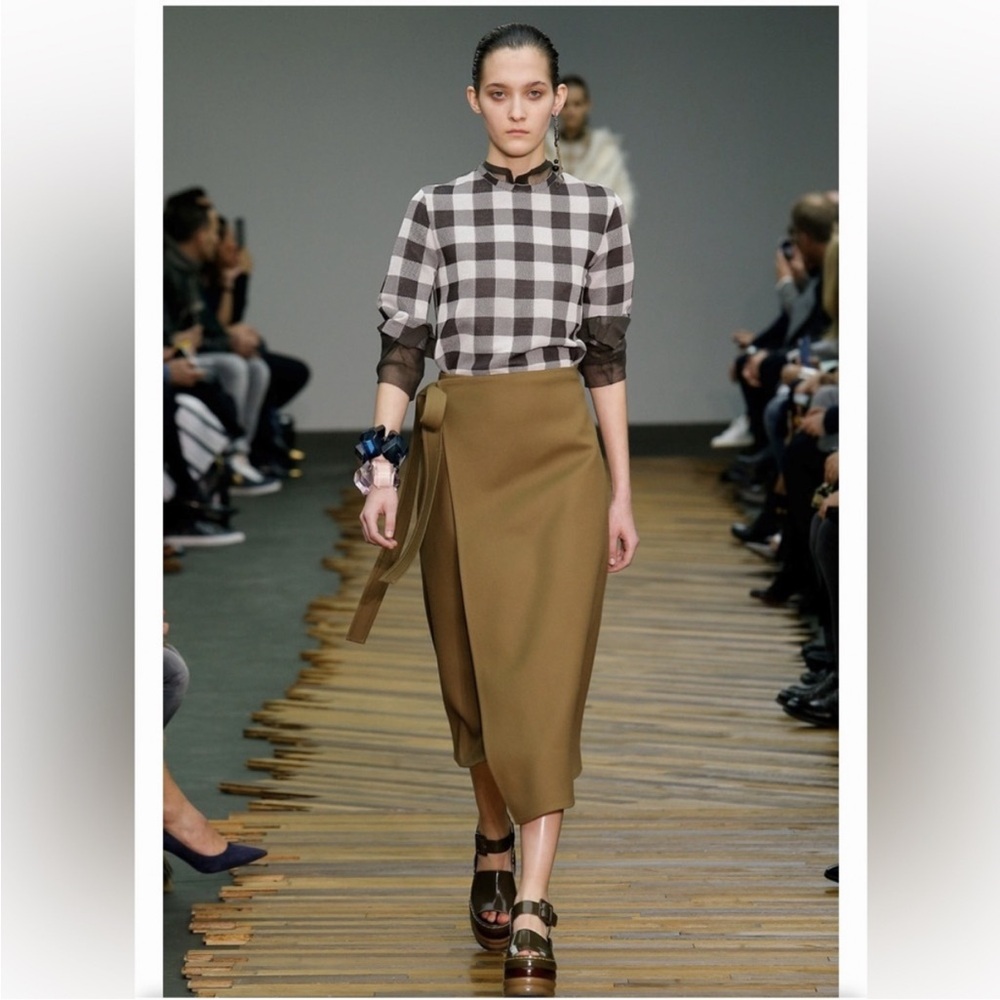 Celine Plaid Shift Dress in Brown and Cream - Women's Dress sz M - Picture 12 of 12
